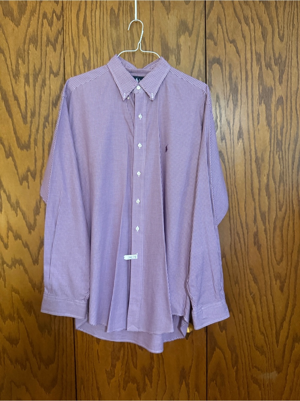 Ralph Lauren Yarmouth Purple Check Button Down Shirt 17.5 36/37